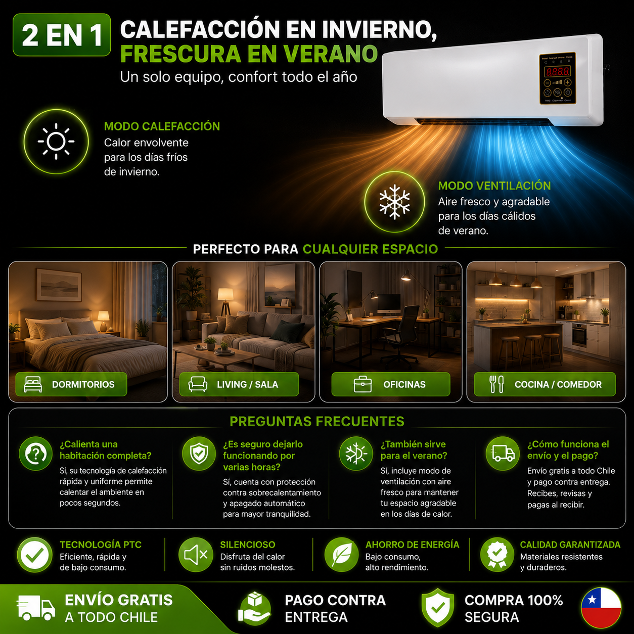 Edición ltda. NOVAHEAT™ | Calefactor Inteligente de Pared 2 en 1