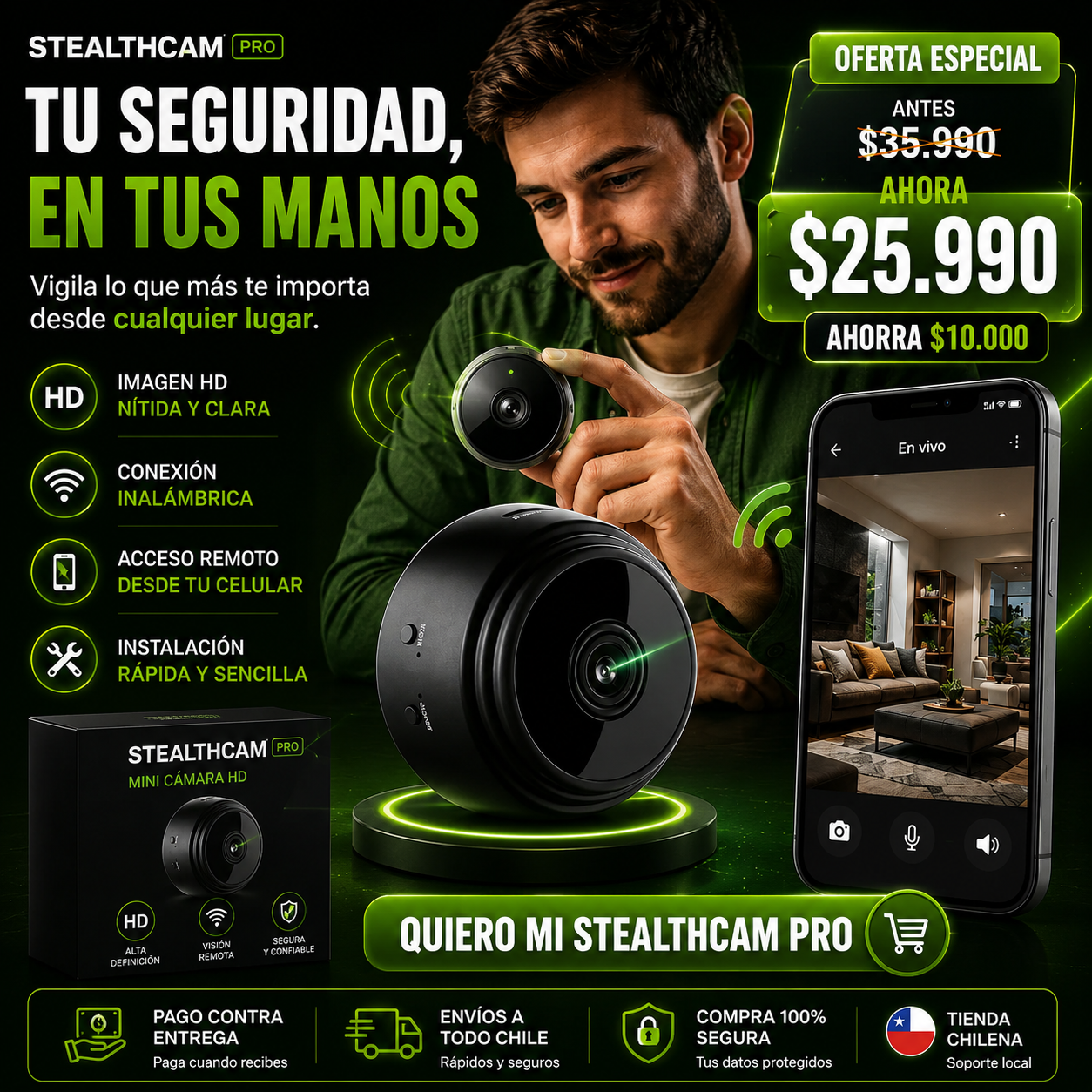 StealthCam Pro™ – Protege lo que más importa.